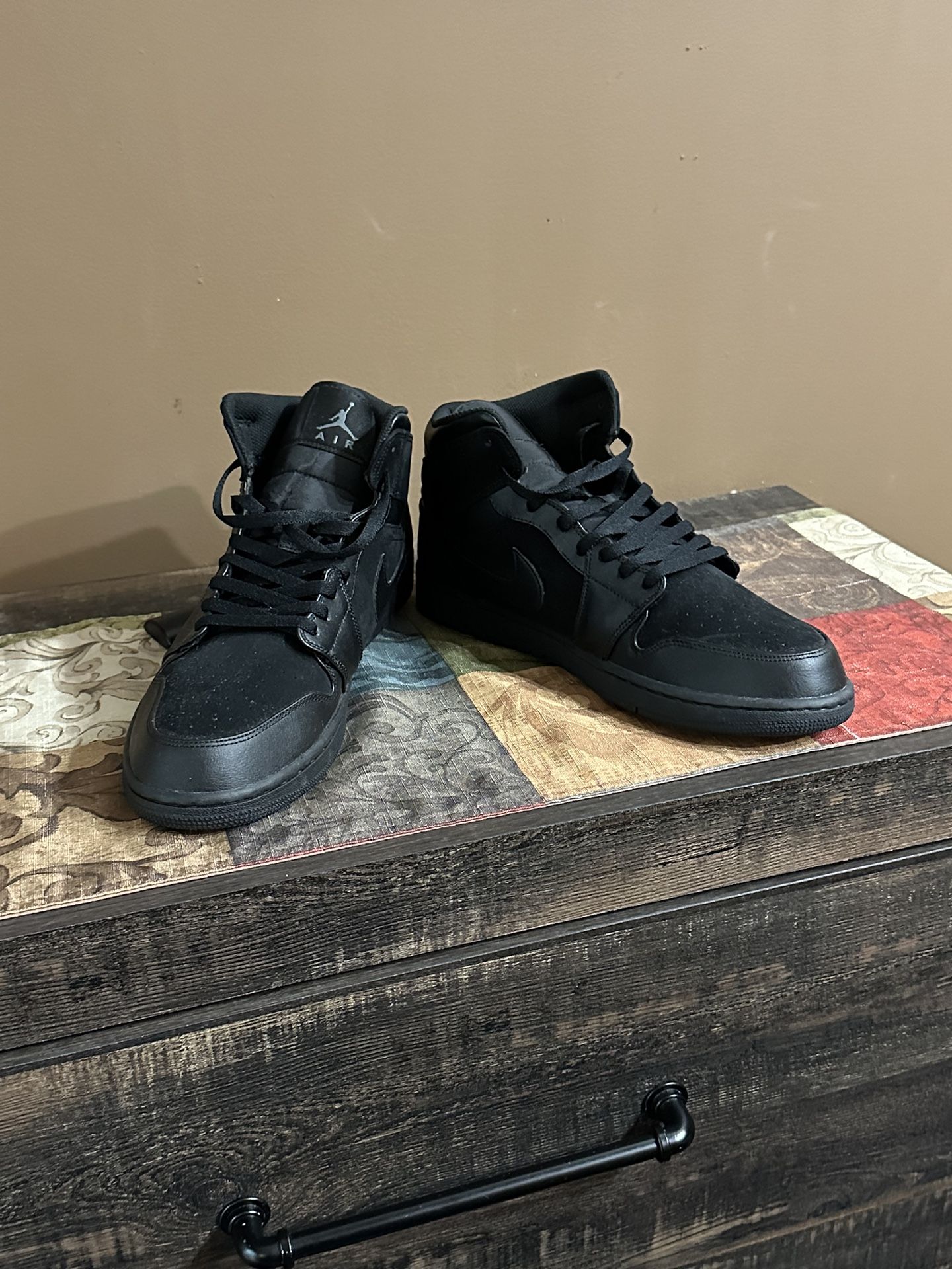 Jordan 1 Black/Black Size 14