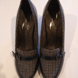 Aerosoles Women's Navy Houndstooth 2 3/4" Heel Pumps-7.5M