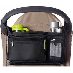 Ethan & Emma Universal Stroller Organizer Bag w/ Insulated Cup Holders, Diaper Storage, Secure Straps, Detachable Bag, Pockets for Phone, Keys, Toys. 