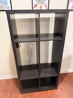 Black Storage Shelf / Bookcase – 6 Compartments