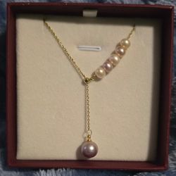 ✨ Akoya Pearl Y-Drop Necklace