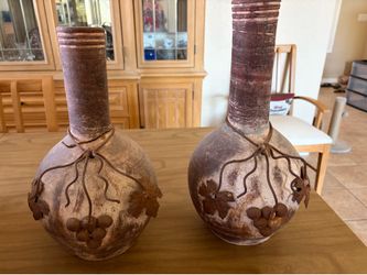 2 Rustic Terra Cotta Pottery Decor