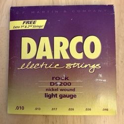 Darco D9200 Electric Guitar Strings Silvered Steel/Nickel Wound Light Gauge