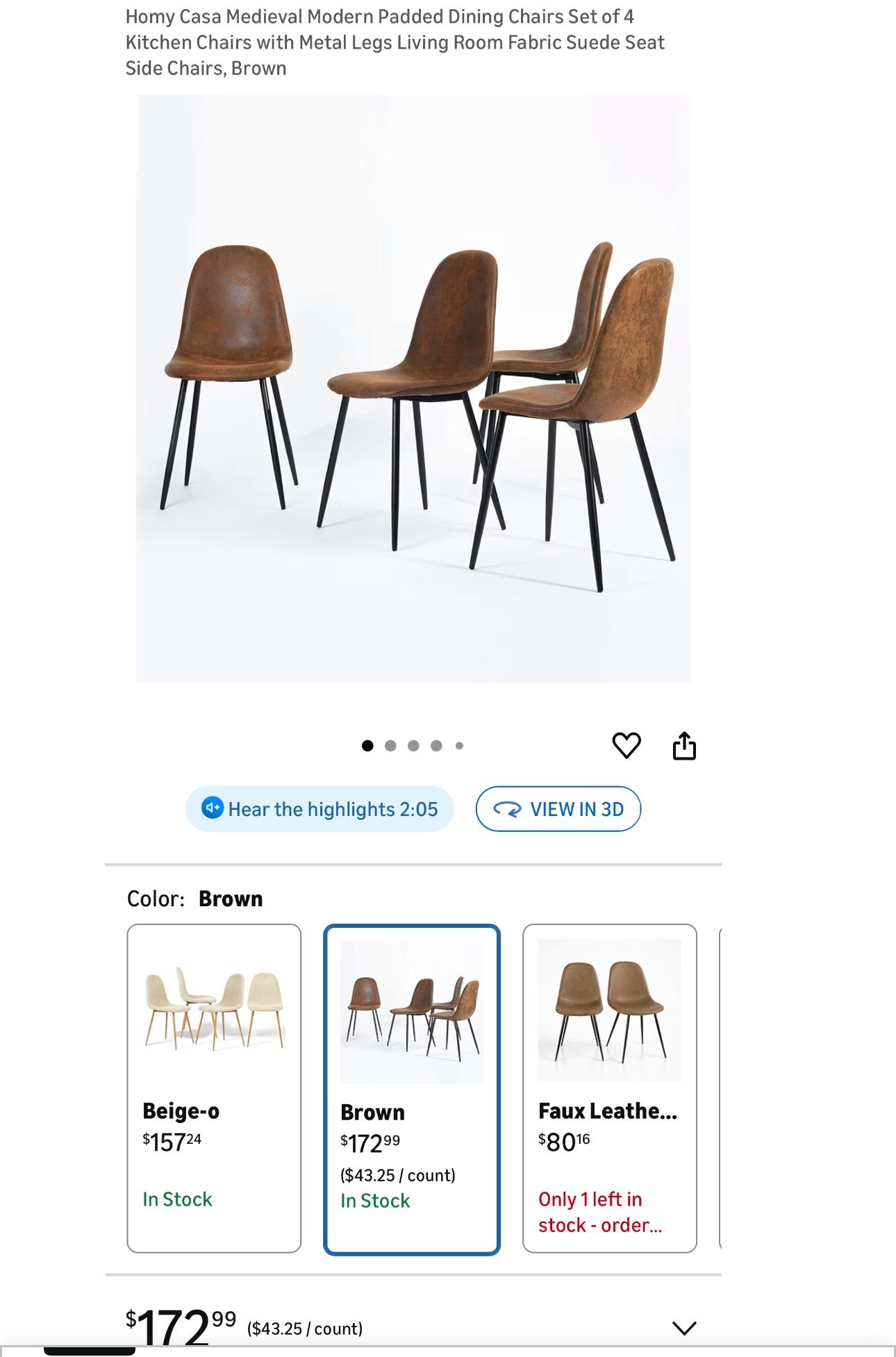 Chairs Set of 4