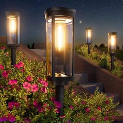 Bright Solar Pathway Lights Outdoor, 8 Pack Solar Powered Garden Lights Waterproof IP65, Auto On/Off Outdoor Light