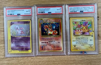 PSA 8 & PSA 10 Expedition Mew CD Charizard Birthday Pikachu Pokemon Slabs