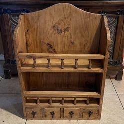 Antique Wood Display Cabinet / Storage Shelf