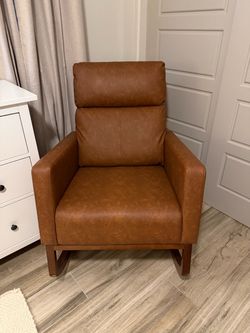 Nursery Rocking Chair - Brown Leather