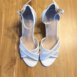 Allegra K, White Lace Wedge, Size 9