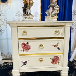 3 Drawers White Dresser 