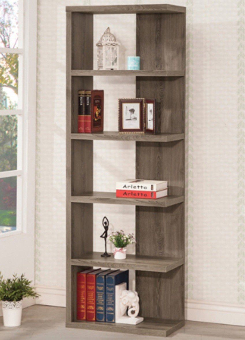 Slender Gray Bookshelf 