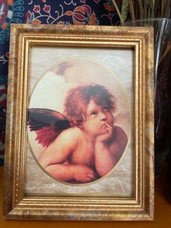 Vintage Cherub Angel Framed Art