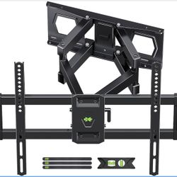 Full Motion TV Wall Mount for Most 37"-84" Flat Screen TV, Swivel or Tilt TV Wall Bracket with Dual Articulating Arms, for 12"-16" Wood Studs, Max VES