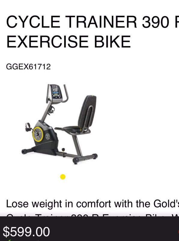 Golds Gym 390R cycle trainer Gold's Gym Cycle Trainer 390 R Exercise