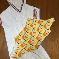 Hanna Andersson Rainbow Swimsuit and Swim Cover