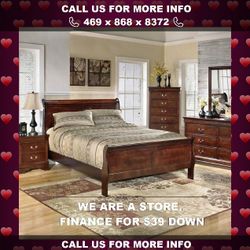 Louis Philippe Traditional Cappuccino Queen King Four-Piece Bedroom Set