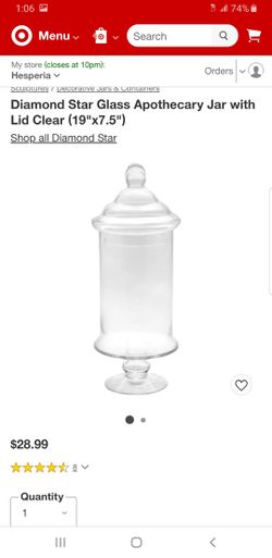 Diamond star glass jar with lid