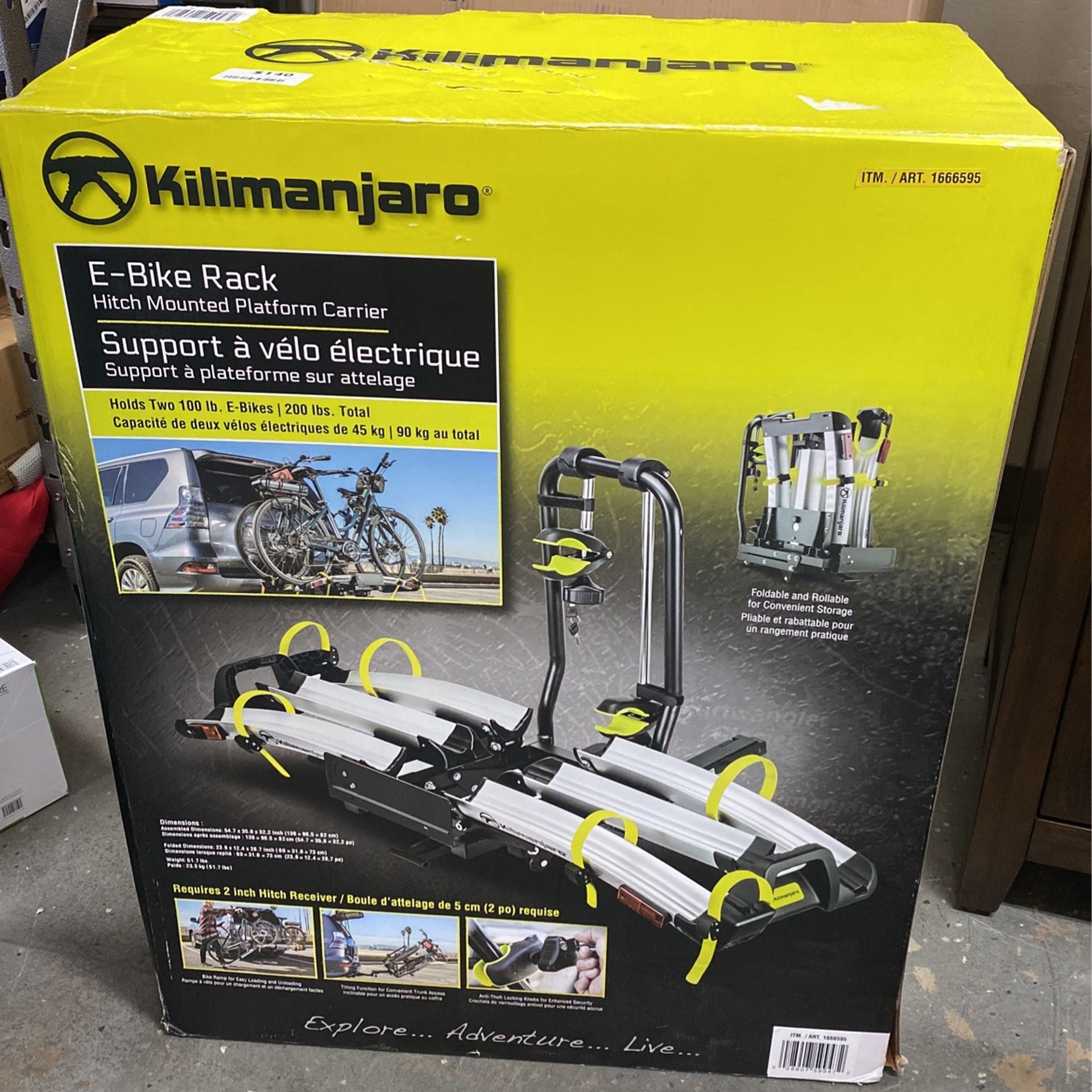 Kilimanjaro E-Bike Rack Hitch Mounted Platform Carrier