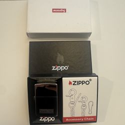 Supreme Silver Chain & Zippo