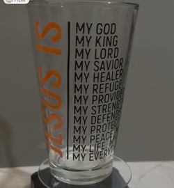 Spiritual based glass cup