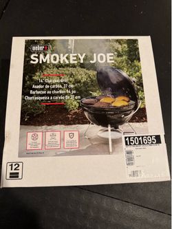 Weber 14in. Smokey Joe Portable Charcoal Grill  Black  NEW SEALED