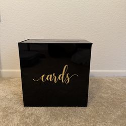 Black & Gold Card Box - Looks Brand New 
