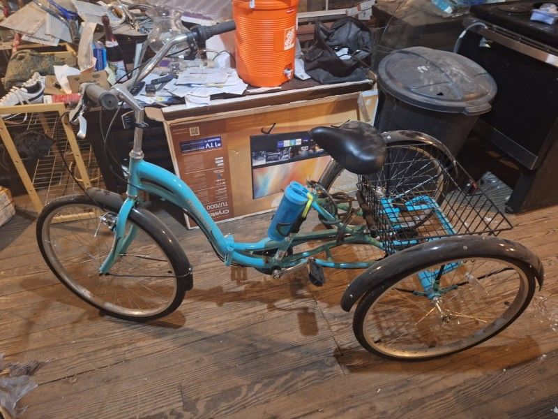 " Kent Bicycle Monterey 7-Speed Folding Adult Tricycle, Turquoise