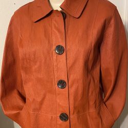 Some Call It Salmon and Some Call it Rust, but either way , it’s Still a beautiful size 12 Supple Leather Lite Weight Jacket