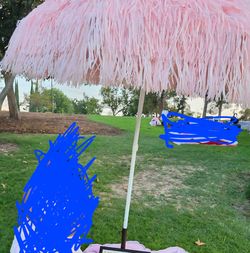 Pink fringes umbrella