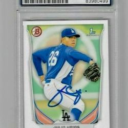 2014 Bowman Julio Urias Signed #BP6 Rookie RC PSA DNA Slab Authentic Autograph 