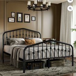 Black Full Size Metal Platform Bed Frame with Vintage Victorian Headboard & Footboard, Adult Our brand is dedicated to providing our custom
