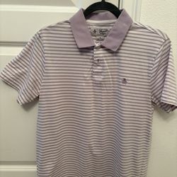 Authentic Penguin Purple Stripped Polo Shirt Size M Women’s 