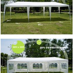 10ft X 30ft White Quinceanera or Wedding Party Tent