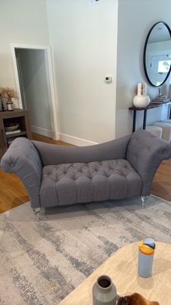 Grey Chaise lounge with acrylic legs
