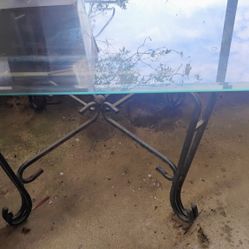 Metal Glass Patio Table