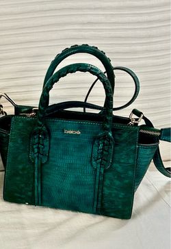 Bebe Green Embossed Mini Satchel Handbag