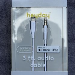 3' Lightning to Aux (M) Cable White 