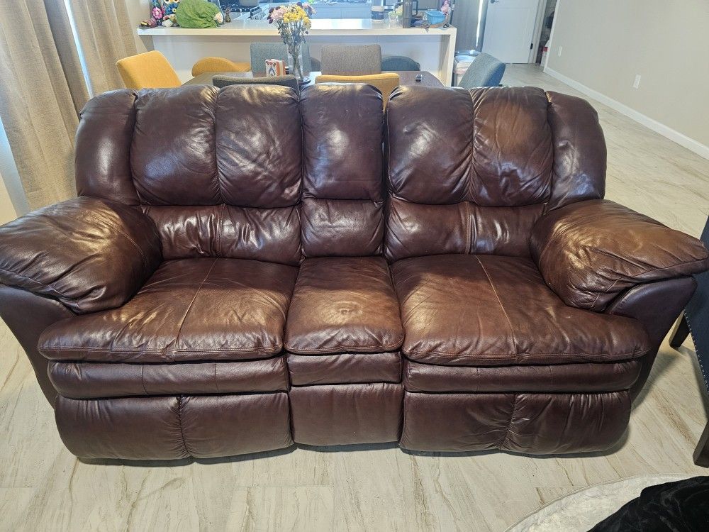 Reclining Leather Sofa
