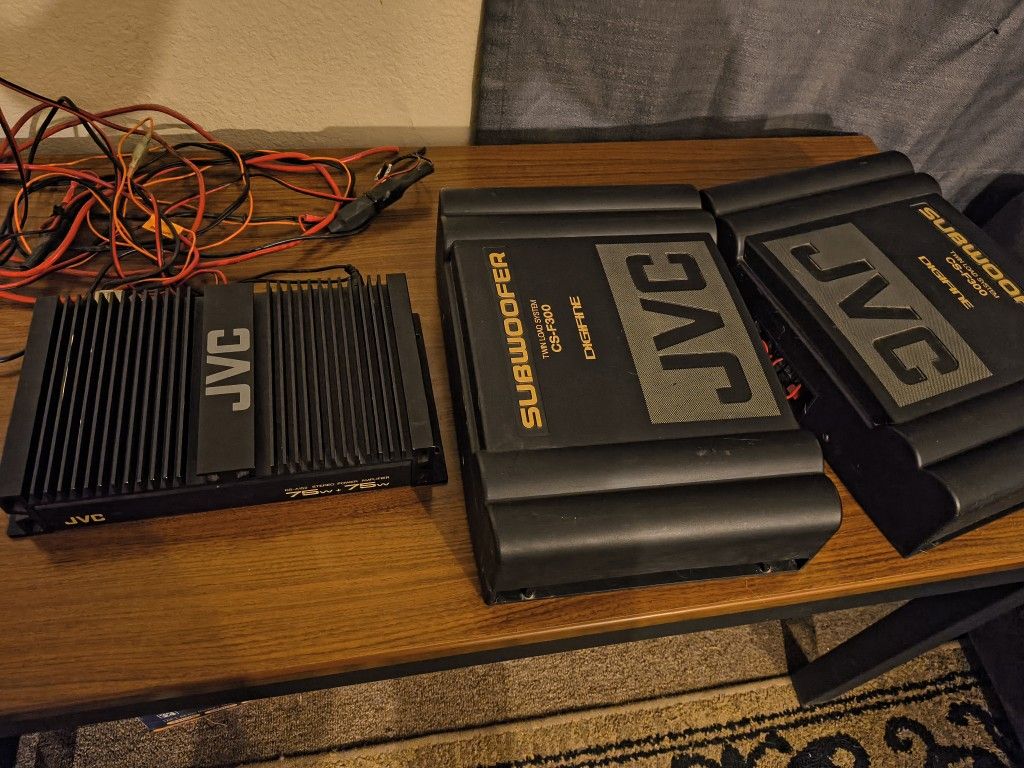 JVC .Amplifier . Two JVC Subwoofer