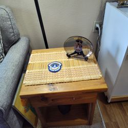 $30 - Solid Wood Nightstand With Drawer And Shelf