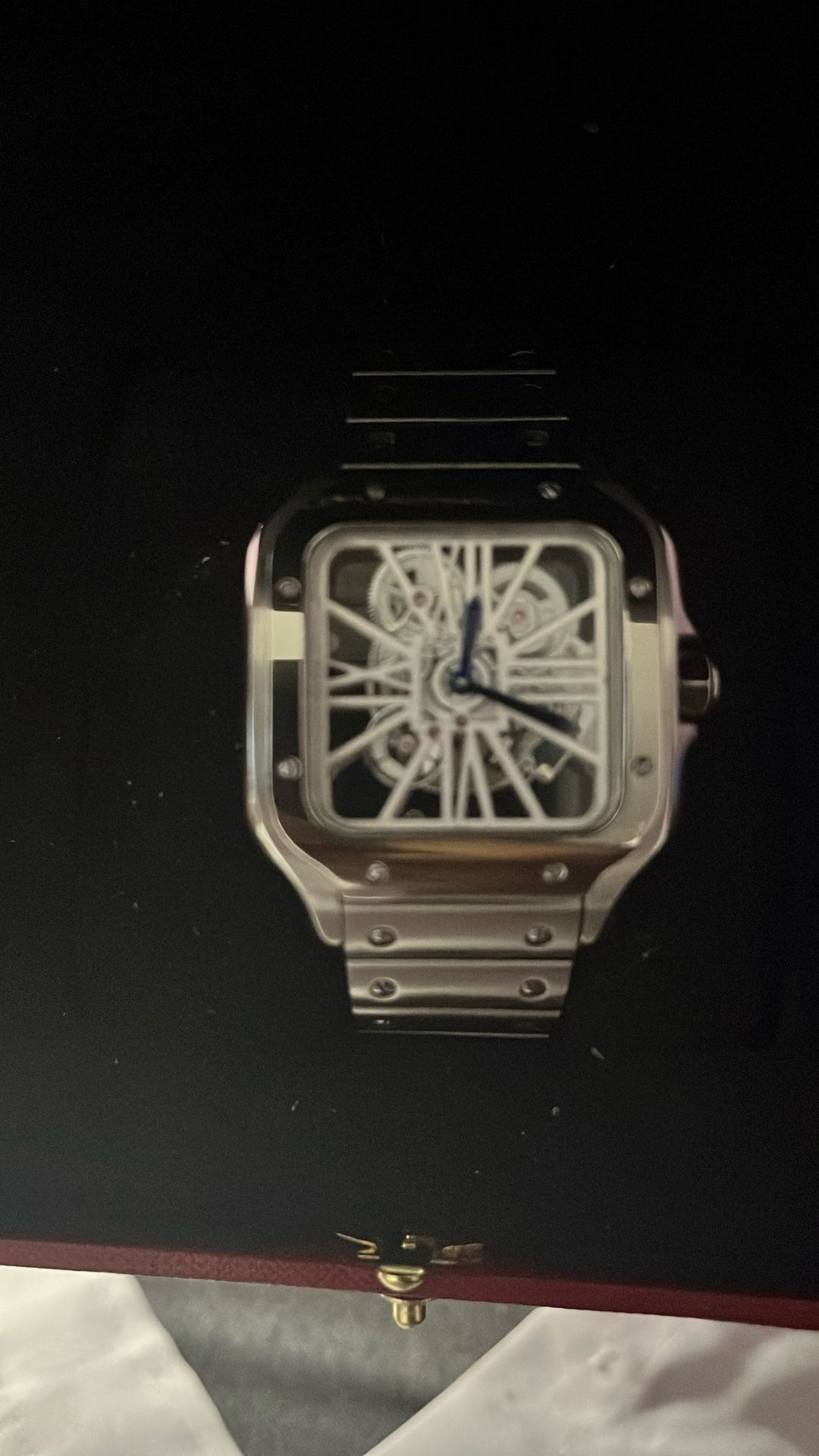 Luxury Skeleton Steel Men’s Watch White Dial 2025
