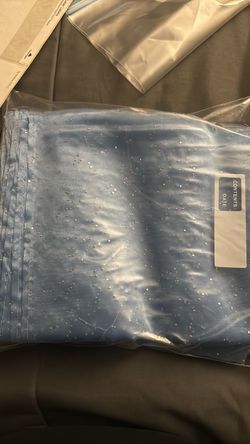 Light Blue Embellished Fabric Garment