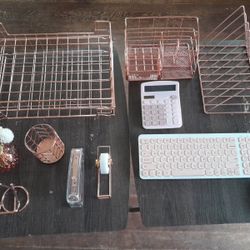 Rose Gold Desktop Accessories 