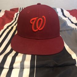 Maroon Washington Nationals Fitted Hat