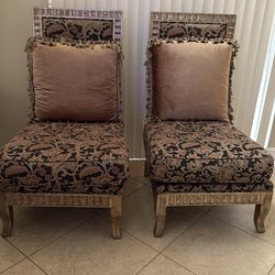 High backed ornate chairs