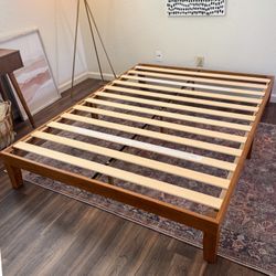 Solid Wood Platform Bed Frame – Queen (12”)
