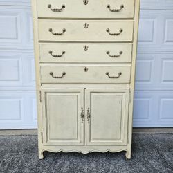 Vintage Hickory White Furniture Secretary Desk French Country Style 