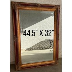 Large Ornate Gold and Red Framed Wall Mirror