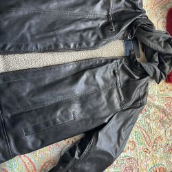 Leather Jacket With Hood