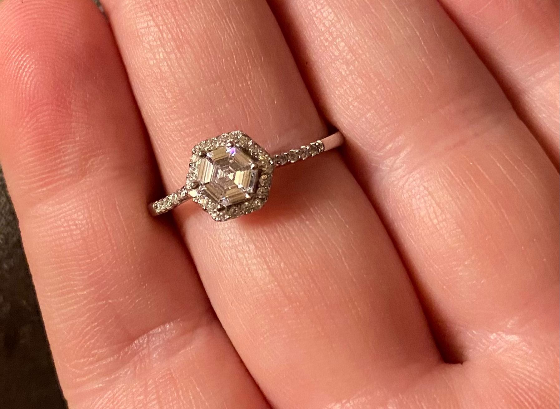 Diamond Pave Silver Ring S925 Size 6,7,8